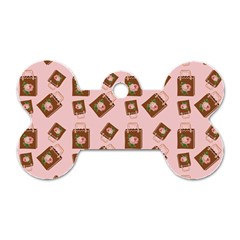 Shopping Bag Pattern Pink Dog Tag Bone (two Sides) by snowwhitegirl