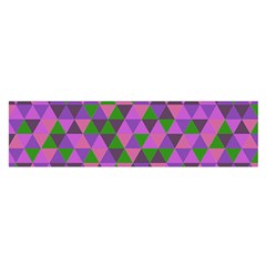 Retro Pink Purple Geometric Pattern Satin Scarf (oblong) by snowwhitegirl