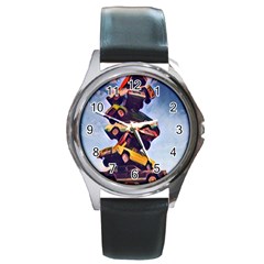 Pretty Colors Cars Round Metal Watch by StarvingArtisan