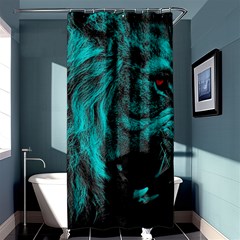 Angry Male Lion Predator Carnivore Shower Curtain 36  X 72  (stall)  by Sudhe