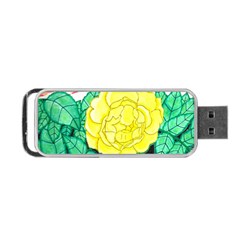 Sunset Rose Watercolor Portable Usb Flash (two Sides) by okhismakingart