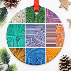 Electric Field Art Collage I Ornament (round) by okhismakingart