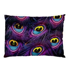 Peacock Feathers Purple Pillow Case (two Sides) by snowwhitegirl