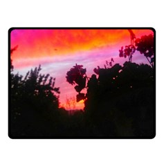 Sunset And Geraniums Fleece Blanket (small) by okhismakingart