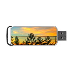 Fence Line Trees Portable Usb Flash (one Side) by okhismakingart