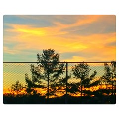 Fence Line Trees Double Sided Flano Blanket (medium)  by okhismakingart