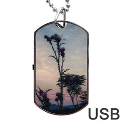 Hazy Thistles Dog Tag Usb Flash (one Side) by okhismakingart