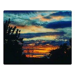 Blue Sunset Double Sided Flano Blanket (large)  by okhismakingart