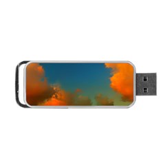 Orange And Blue Sky Portable Usb Flash (one Side) by okhismakingart