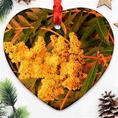 Yellow Sideways Sumac Ornament (heart) by okhismakingart