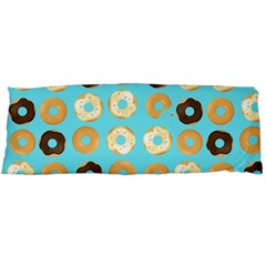 Donuts Pattern With Bites Bright Pastel Blue And Brown Body Pillow Case (dakimakura) by genx