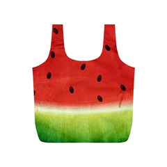 Juicy Paint Texture Watermelon Red And Green Watercolor Full Print Recycle Bag (s) by genx