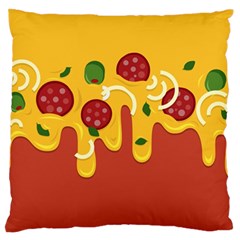 Pizza Topping Funny Modern Yellow Melting Cheese And Pepperonis Standard Flano Cushion Case (one Side) by genx