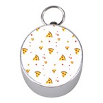 Pizza Pattern pepperoni cheese funny slices Mini Silver Compasses Front