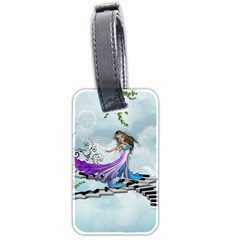 Cute Fairy Dancing On A Piano Luggage Tags (two Sides) by FantasyWorld7