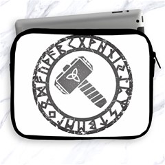 Thor Hammer With Runes Valhalla Tristella Viking Norse Mythology Mjolnir  Apple Ipad Zipper Case by snek