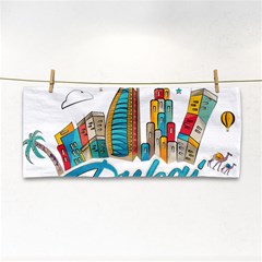 Burj Khalifa Skyline Clip Art Drawing Comic World Hand Towel by Sudhe