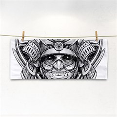 Drawing Samurai Tattoo Sketch Japanese Samurai Hand Towel by Sudhe