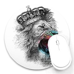 Lion King Head Round Mousepads by Sudhe