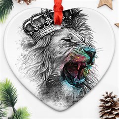 Lion King Head Ornament (heart) by Sudhe