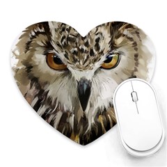 Vector Hand Painted Owl Heart Mousepads by Sudhe