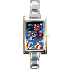 Creativeness Art Illustration Rectangle Italian Charm Watch by Pakrebo