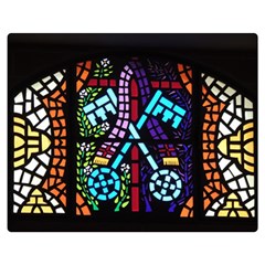 Mosaic Window Rosette Church Glass Double Sided Flano Blanket (medium)  by Pakrebo