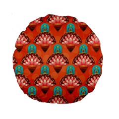 Background Floral Pattern Red Standard 15  Premium Round Cushions by HermanTelo