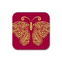 Butterfly Insect Bug Decoration Rubber Square Coaster (4 Pack)  by HermanTelo