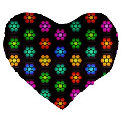 Pattern Background Colorful Design Large 19  Premium Heart Shape Cushions by HermanTelo