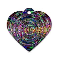 Wave Line Colorful Brush Particles Dog Tag Heart (two Sides) by HermanTelo