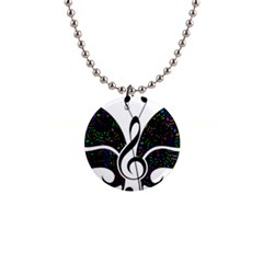 Butterfly Music Animal Audio Bass 1  Button Necklace by HermanTelo