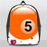 Billiard Ball Ball Game Pink Orange School Bag (XL) Front