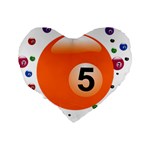 Billiard Ball Ball Game Pink Orange Standard 16  Premium Heart Shape Cushions Back