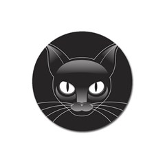 Grey Eyes Kitty Cat Magnet 3  (round) by HermanTelo