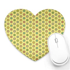 Hexagonal Pattern Unidirectional Yellow Heart Mousepads by HermanTelo