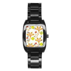 Pattern Floral Spring Map Gift Stainless Steel Barrel Watch by HermanTelo