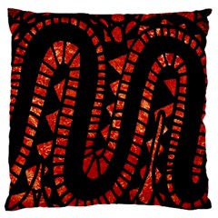 Background Abstract Red Black Large Flano Cushion Case (one Side) by Pakrebo