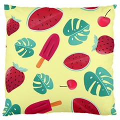 Watermelon Leaves Strawberry Standard Flano Cushion Case (two Sides) by Pakrebo