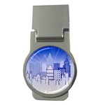 City Architecture Building Skyline Money Clips (Round)  Front