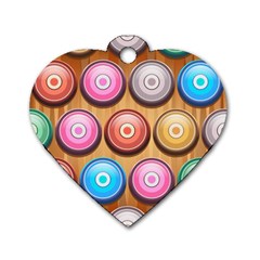 Background Colorful Abstract Brown Dog Tag Heart (two Sides) by HermanTelo