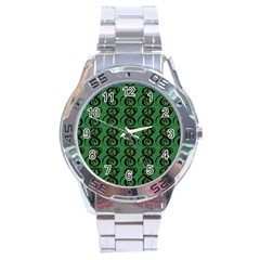 Abstract Pattern Graphic Lines Stainless Steel Analogue Watch by HermanTelo