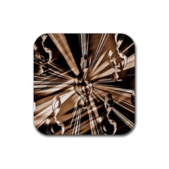 Music Clef Tones Rubber Coaster (square)  by HermanTelo