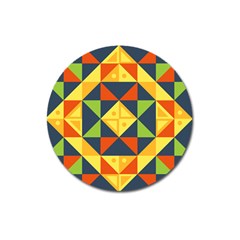 Background Geometric Color Plaid Magnet 3  (round) by Mariart