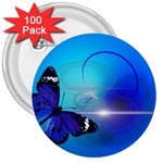 Butterfly Animal Insect 3  Buttons (100 pack)  Front