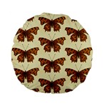 Butterflies Insects Pattern Standard 15  Premium Flano Round Cushions Back