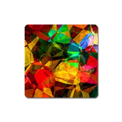 Color Abstract Polygon Square Magnet by HermanTelo