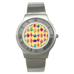 Colorful Background Stones Jewels Stainless Steel Watch by HermanTelo