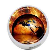 Earth Globe Water Fire Flame 4-port Usb Hub (one Side) by HermanTelo