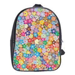 Floral Flowers Abstract Art School Bag (large)